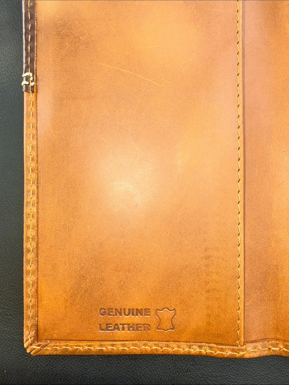 Men's Brown Leather Money Clip Wallet with Decorative Concho